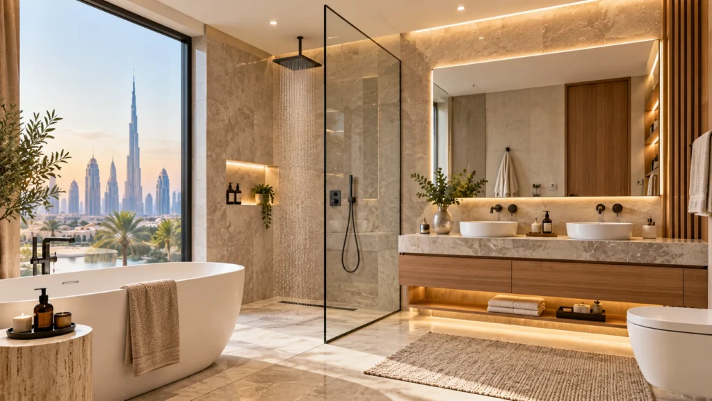 modern bathroom renovation in Dubai